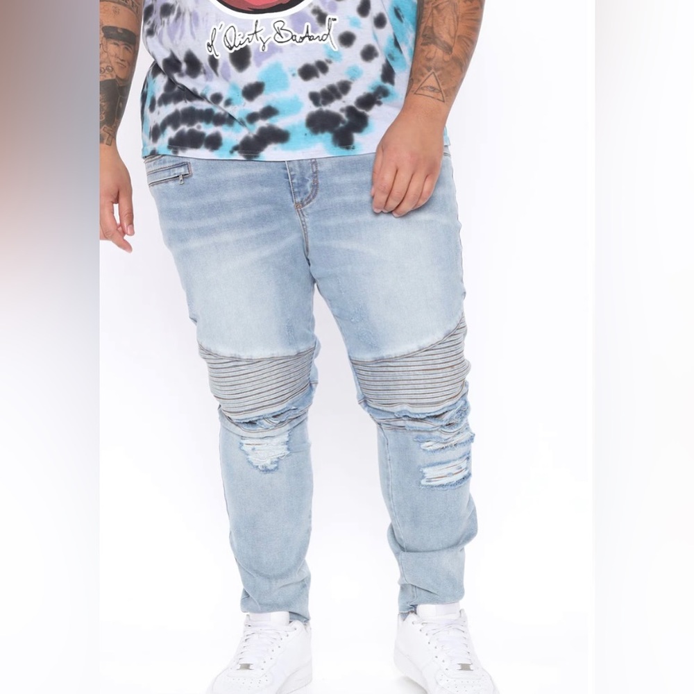 Men’s Skinny Jeans 40 Light Wash
